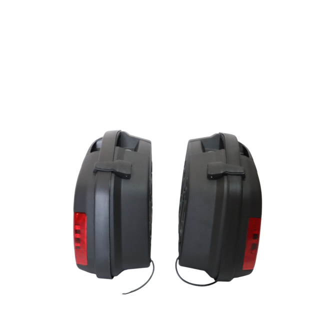 Fiber Side Box With LED [ V-35 ]- 35 Liters | Motocare